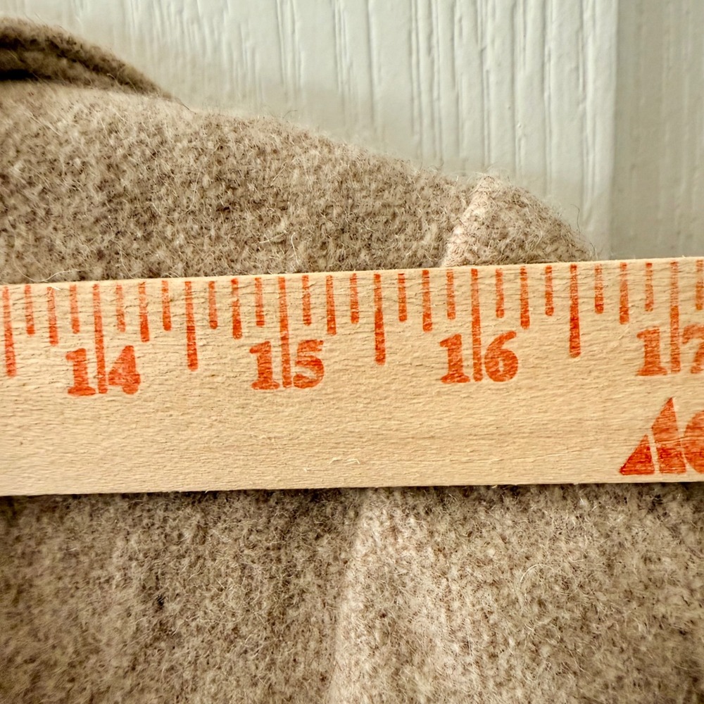 VTG Sears The Fashion Place Women's M Tan Tweed Wool Blend Button Front Coat 70s - Picture 9 of 12